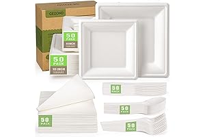 Gezond Party Paper Goods: Sugarcane Plates, Napkins, & Utensils for Eco-Friendly Festivities