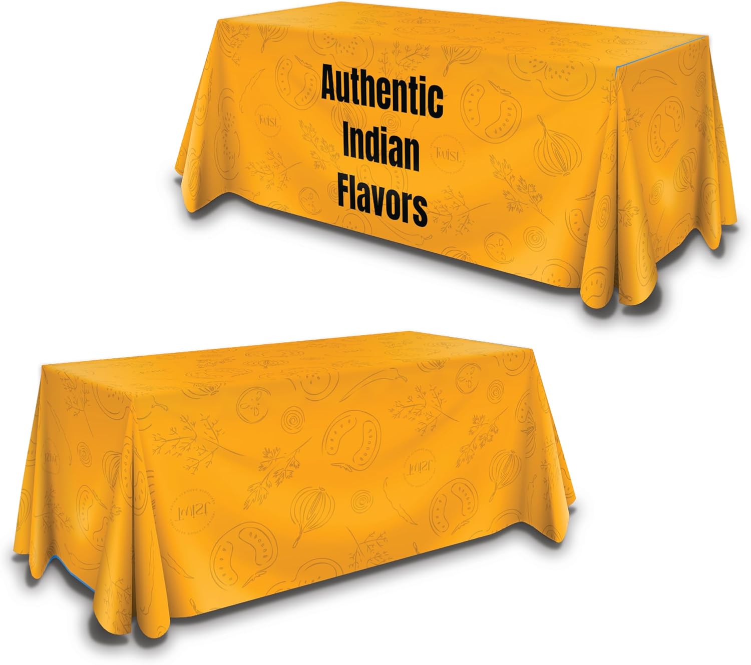 Personalized Tablecloth for Events, 4ft,6ft,8ft Tradeshow Events, Birthdays, Wedding, Machine Washable Durable Hem, Polyester Fabric, Custom Tablecloth, Rectangle Cloth (4ft open back)