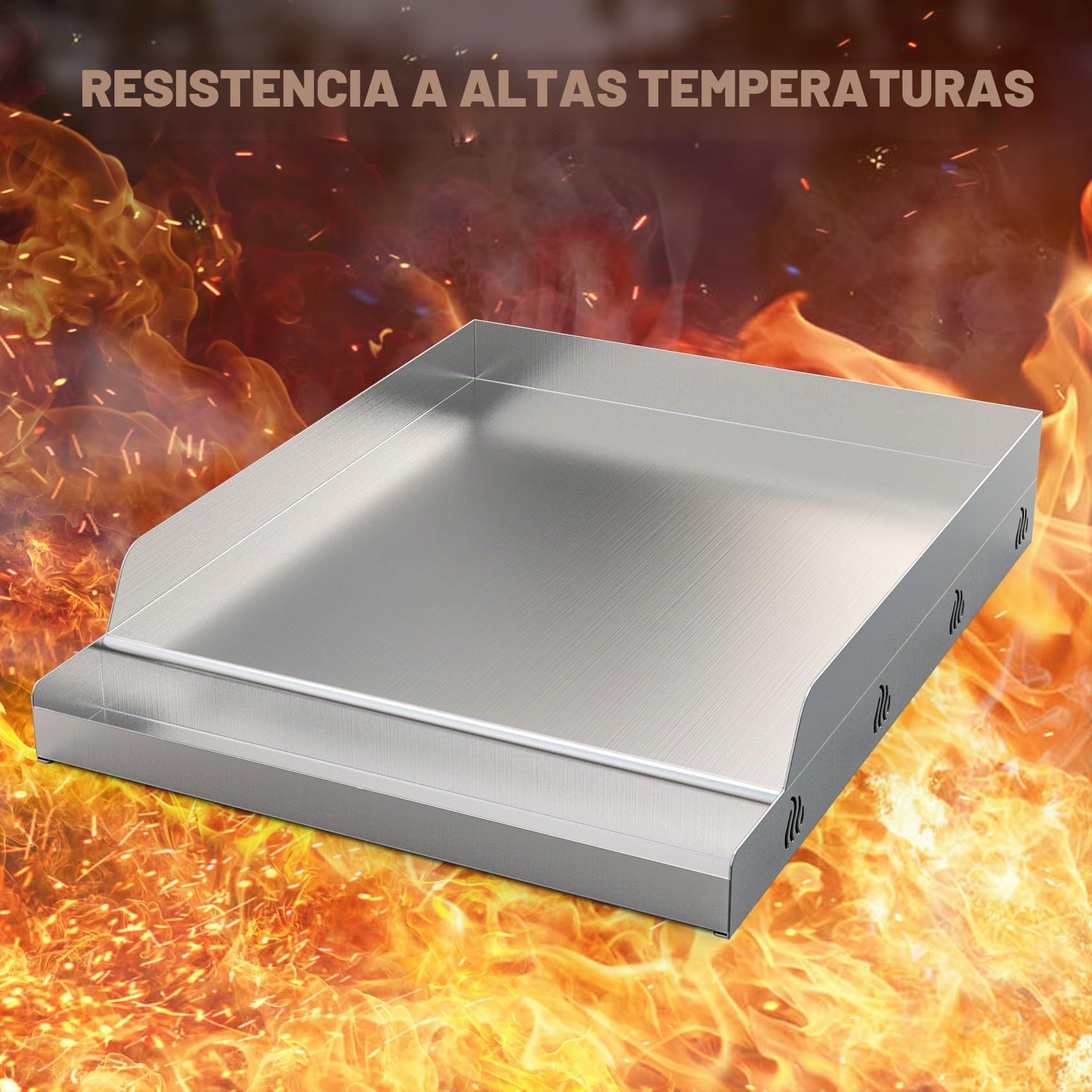 onlyfire Plancha para Barbacoa Rectangular de Acero Inoxidable, Plancha Placa para La Mayoría de Las Barbacoas de Gas y Carbón, 31.8x40.5x7cm