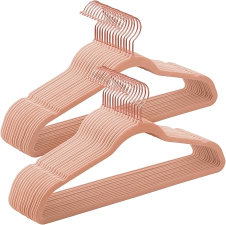 SONGMICS Lot De 50 Cintres En Velours Antidérapants - Économie D'espace, Super Résistants, Pour Garde-robe