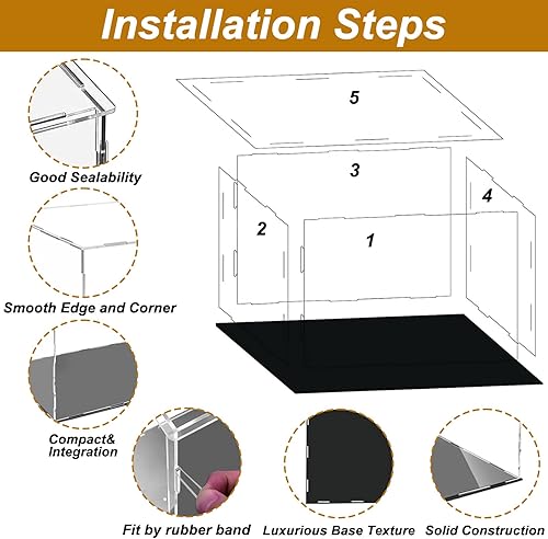 Miniatura 3 de Estuche de exhibición para casco de fútbol, tamaño completo, con espejo y base desmontable, protección UV, caja transparente a prueba de polvo para
