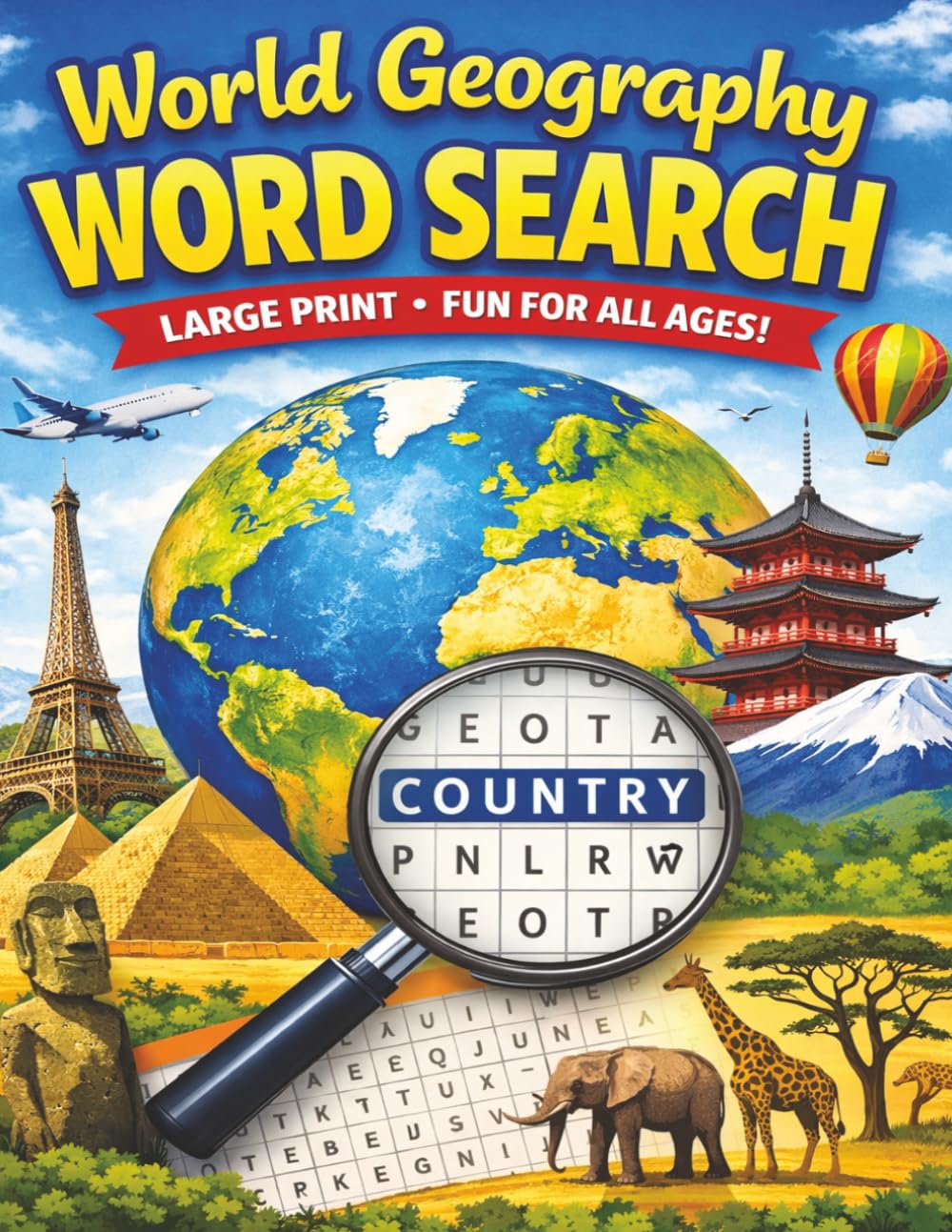 World Geography Word Search: A Global Word Search Adventure Featuring 100 Geography-Themed Puzzles