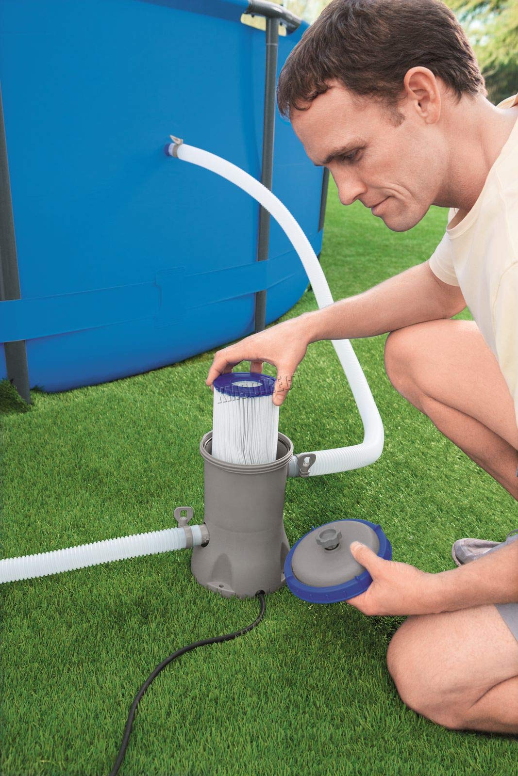 Bestway Pompa filtrante Flowclear elettrica fuori terra della piscina 530 galloni all'ora BW58148 nuovo