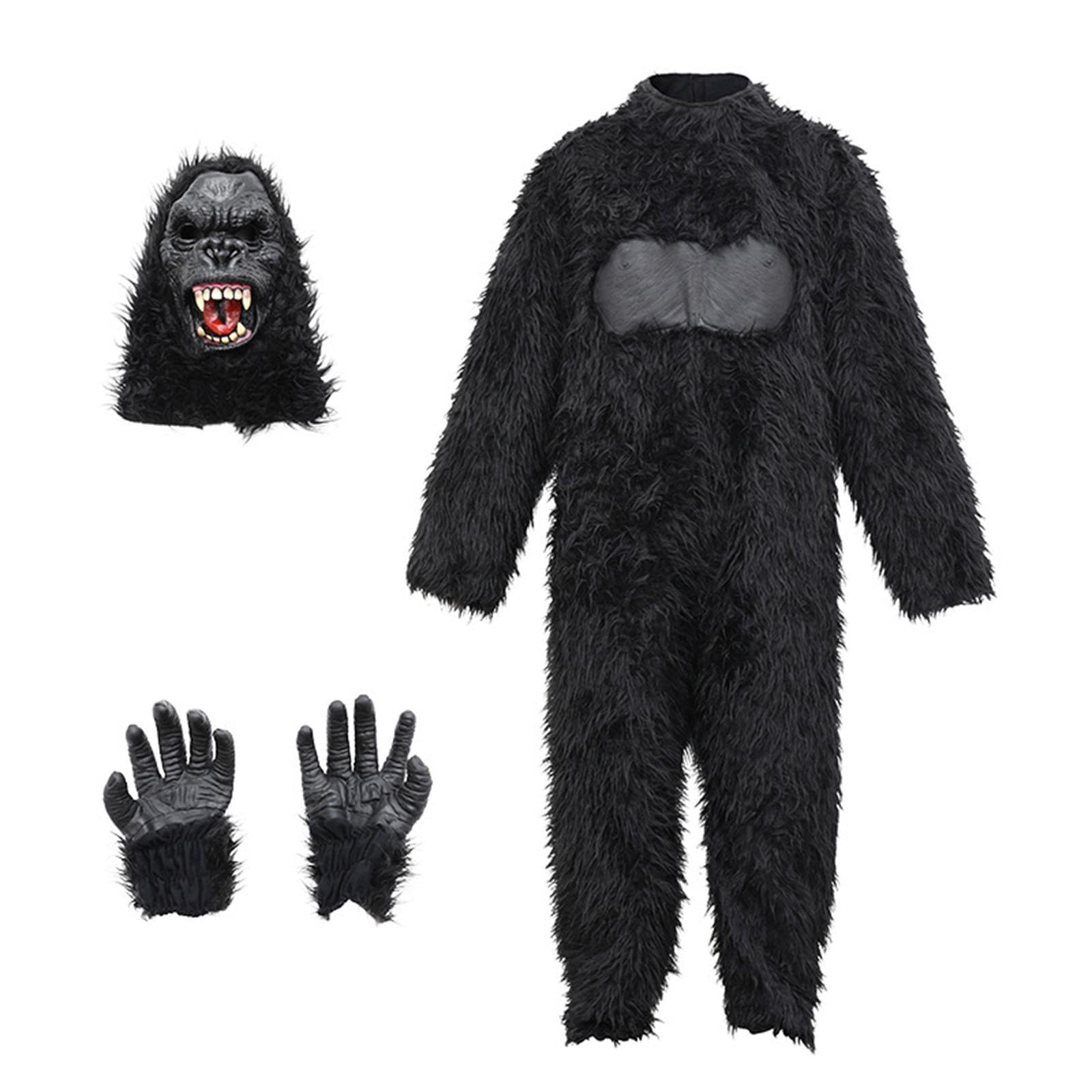 Costume da Gorilla di Halloween, Cosplay Animale Realistico per la Festa di Compleanno in Maschera, L dai 12 ai 14 Anni