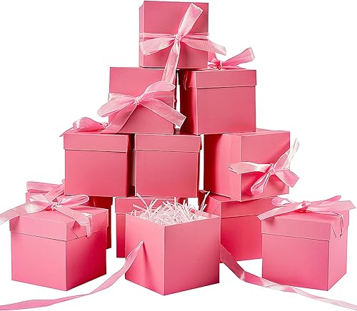 Miniatura 8 de Paquete de 12 cajas de regalo pequeñas con tapas, cajas de regalo negras con cinta para cumpleaños, embalaje de regalo, recuerdo de fiesta, cajas de
