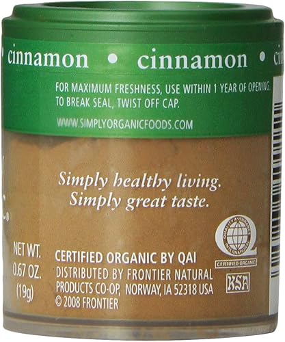 Miniatura 2 de Simply Organic Canela molida, orgánica certificada  0.67 oz  Paquete de 6  Cinnamomum burmannii (Nees & T. Nees) Blume
