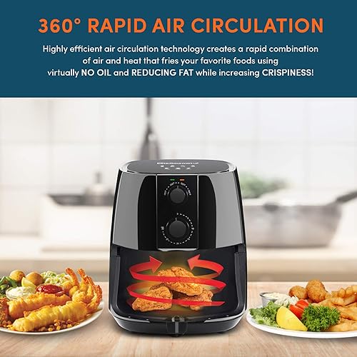 Miniatura 2 de Elite Gourmet EAF-4617X Freidora eléctrica digital de aire caliente, 1350 vatios, cocina saludable sin aceite, temporizador y controles de