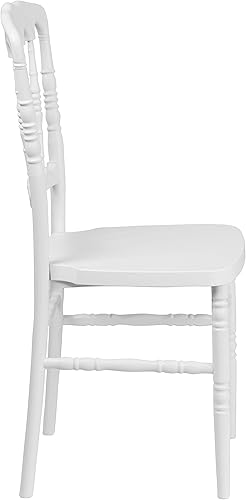 Miniatura 7 de Flash Furniture Silla Napoleón apilable de resina blanca serie HERCULES