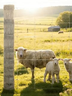 Cattle Farm Fence 4x164ft, Galvanized Wire Fencing 14GA Heavy Zinc Coating Wire Fencing, for Goat Deer Yard Livestock Animals Protection (4x164ft(14GA))