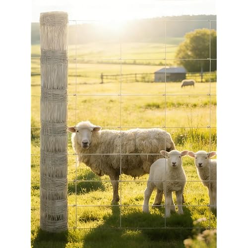 Cattle Farm Fence 4x164ft, Galvanized Wire Fencing 14GA Heavy Zinc Coating Wire Fencing, for Goat Deer Yard Livestock Animals Protection (4x164ft(14GA))
