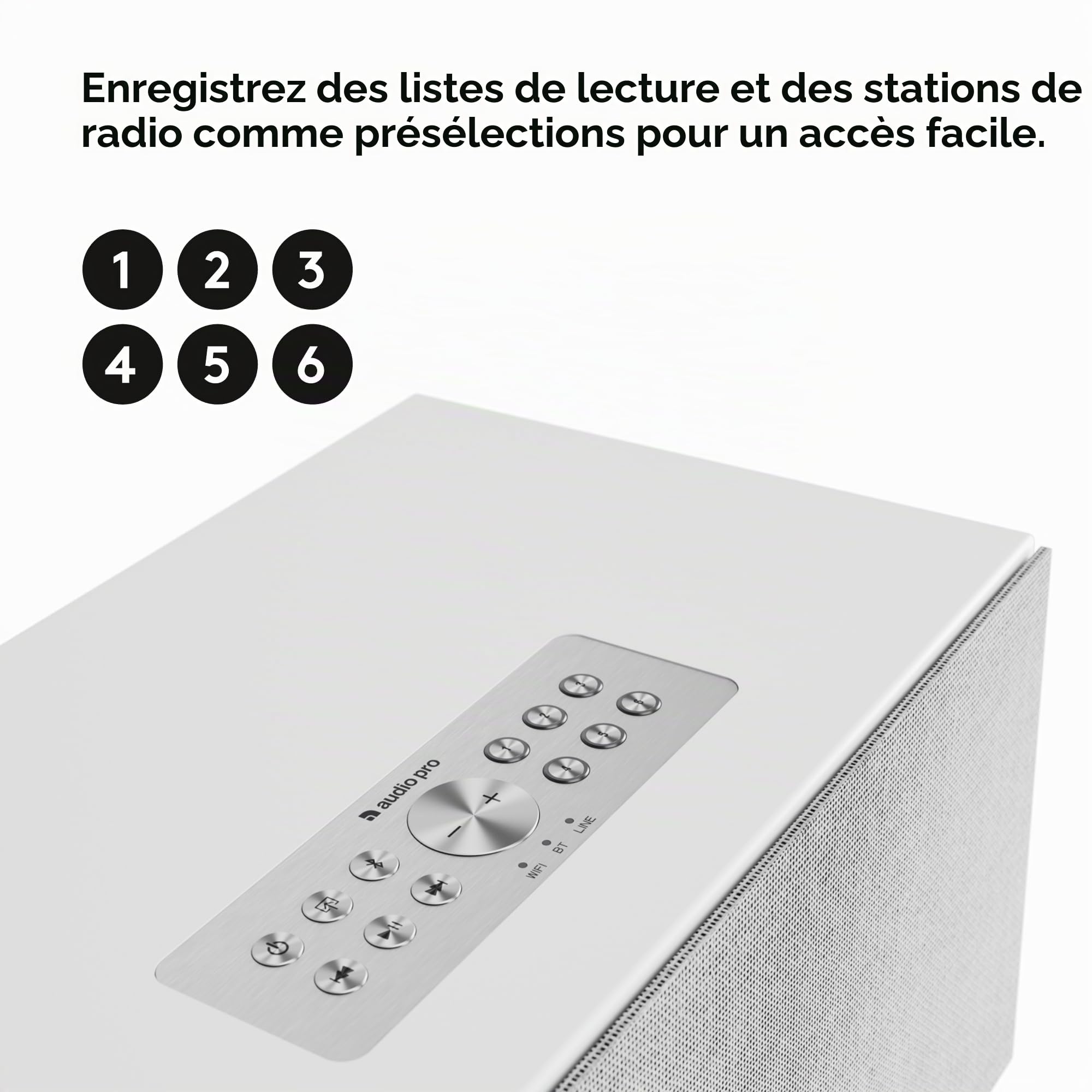 Audio Pro C10 MkII - Enceinte Portable Multiroom avec Bluetooth - Smart Speaker sans Fil avec Contrôle par Application & Spotify, AirPlay & Chromecast - Blanc