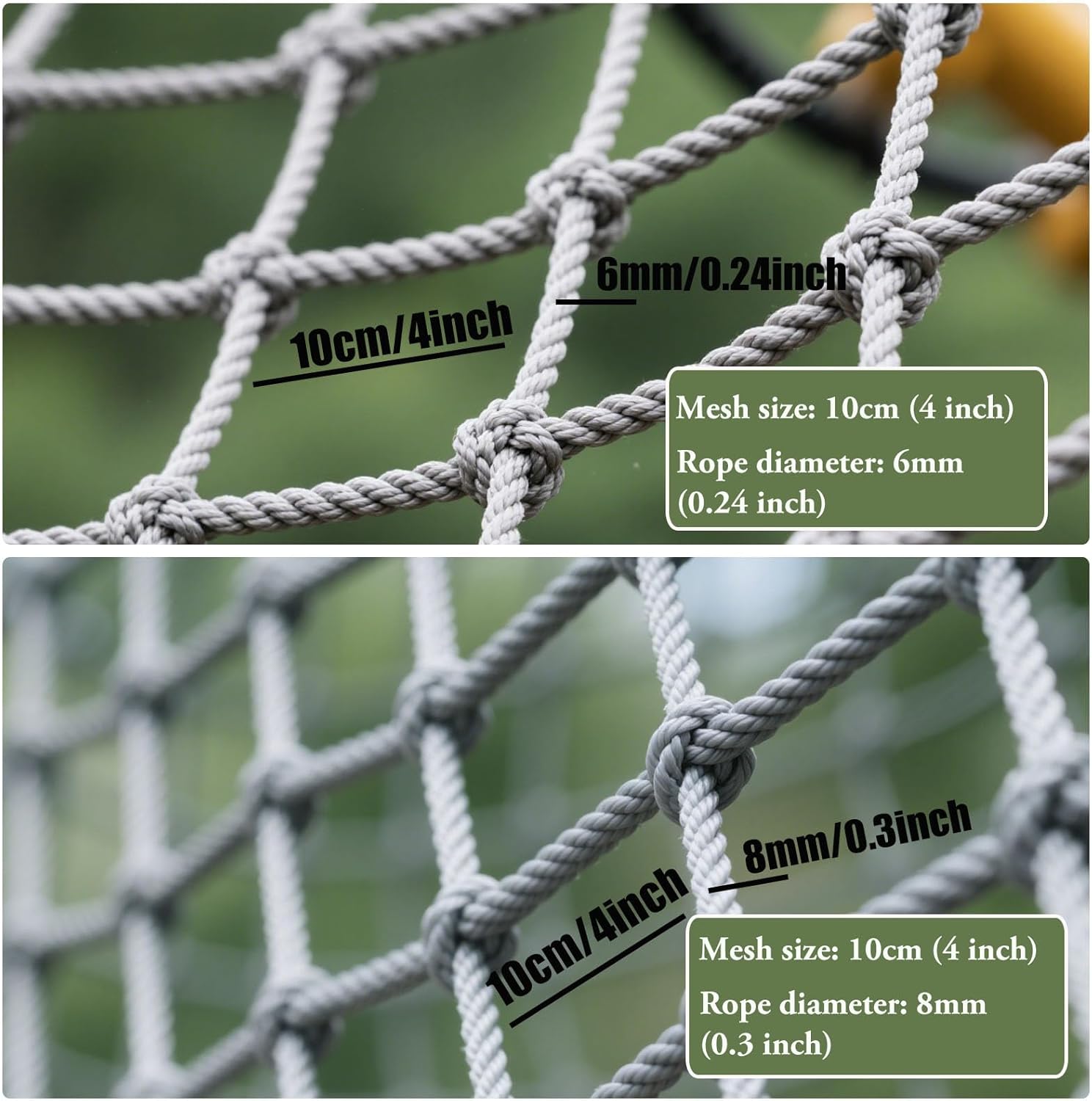 Child Safety Net for Playground & Climbing - Multi-Purpose Protective Netting for Indoor/Outdoor Use, 100x500cm, 6mm Rope Ladder - Durable & Secure Play Solution