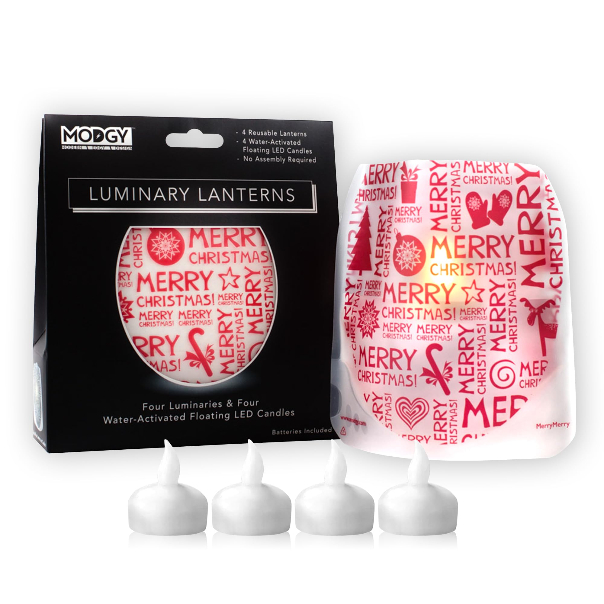 MODGY Luminary Lanterns Candle Holder Decorative Indoor Outdoor Decor, Lanterns for Wedding Centerpiece Decoration Outside Patio 4-Pack, with