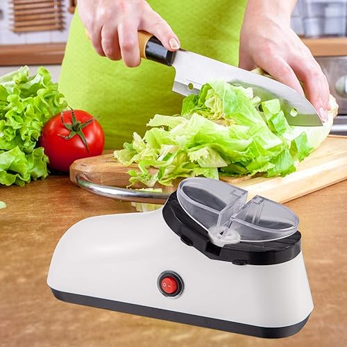Miniatura 6 de Afilador de cuchillos de cocina - 2 etapas cuchillo de cocina afilar rápidamente el sistema de afilado con cubierta protectora blanco