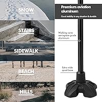 Vista 3 de KINGGEAR F1 Bastón de caminar, bastón para mujeres y hombres, andadores que se mantienen de pie para personas mayores con correa para la muñeca