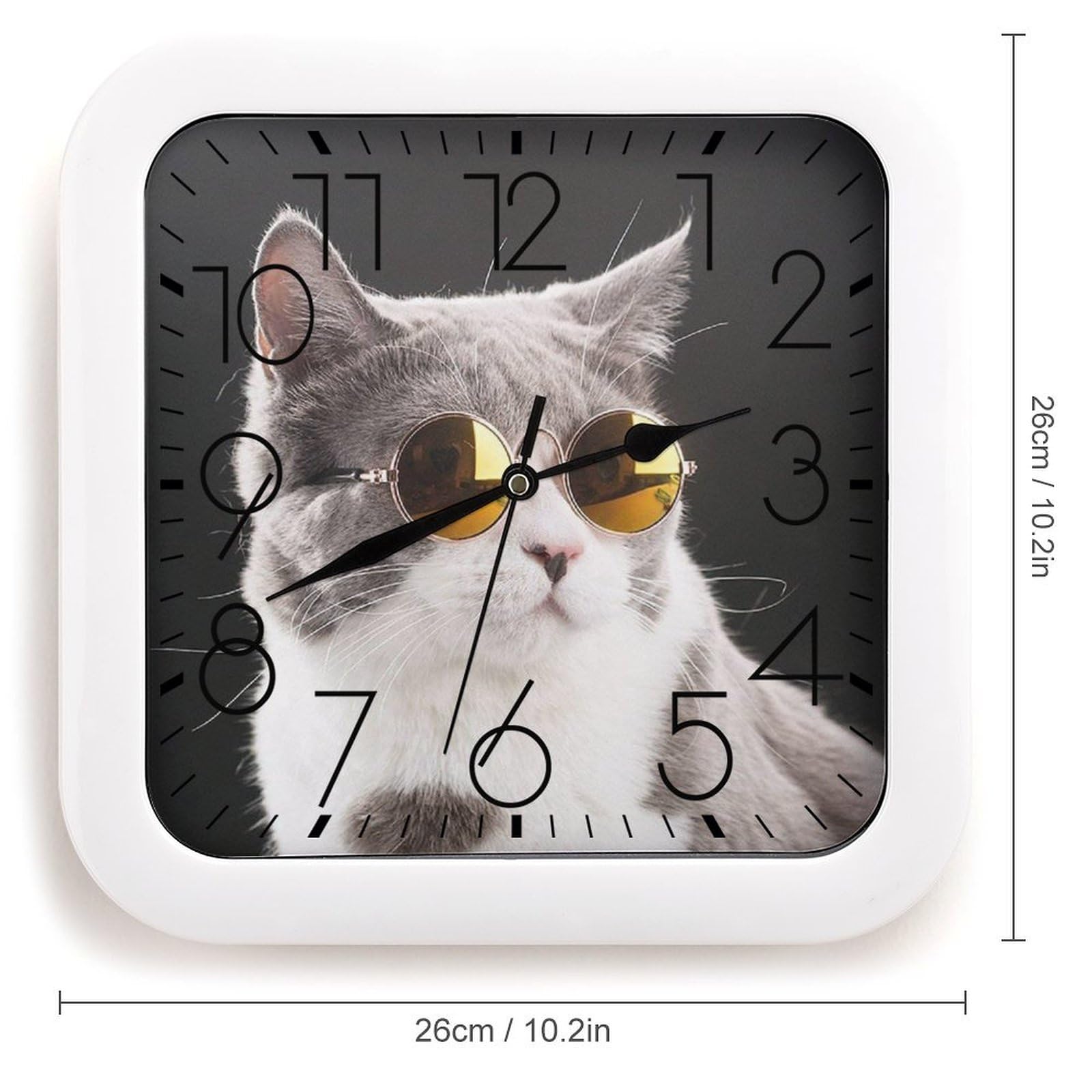 Amazon.co.jp: 掛け時計 かわいい クール な 猫柄 電波時計 壁掛け時計