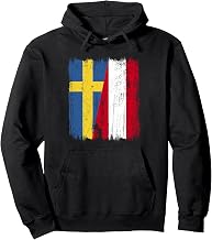 Sweden Austria Half Flag Swedish Austrian Heritage Pullover Hoodie