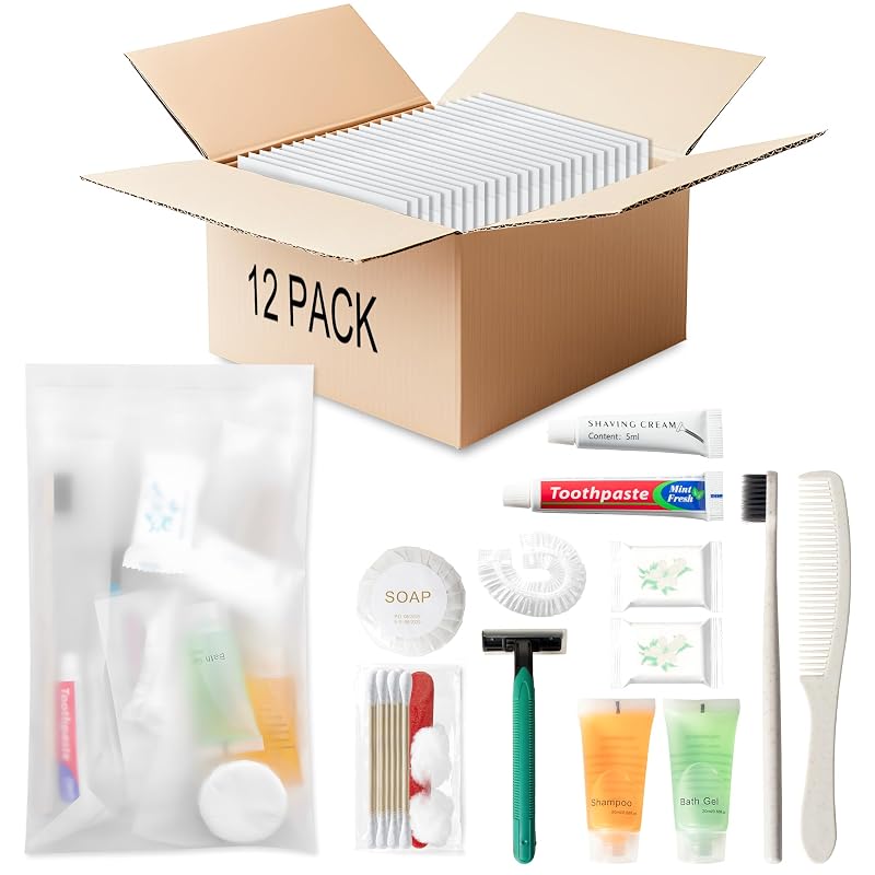 Kit de higiene individualmente embalado LLHQAMT, Pacote com 12