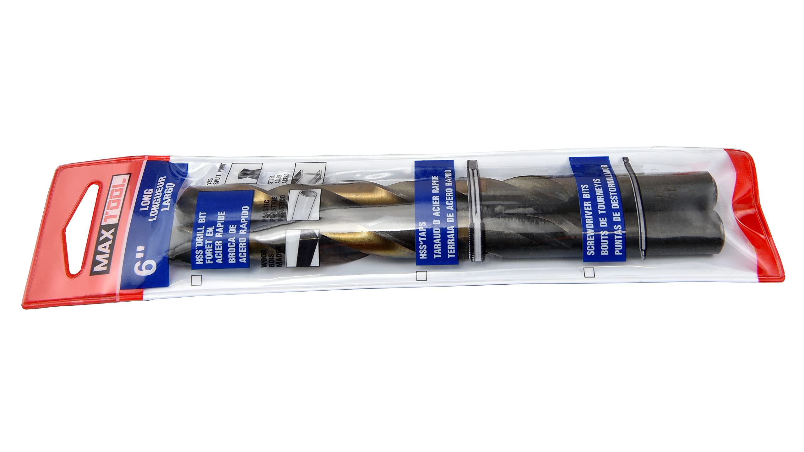 MAXTOOL 29/64" 2 brocas idénticas de longitud de trabajo en espiral HSS M2 totalmente a tierra; JBF02H10R29P2