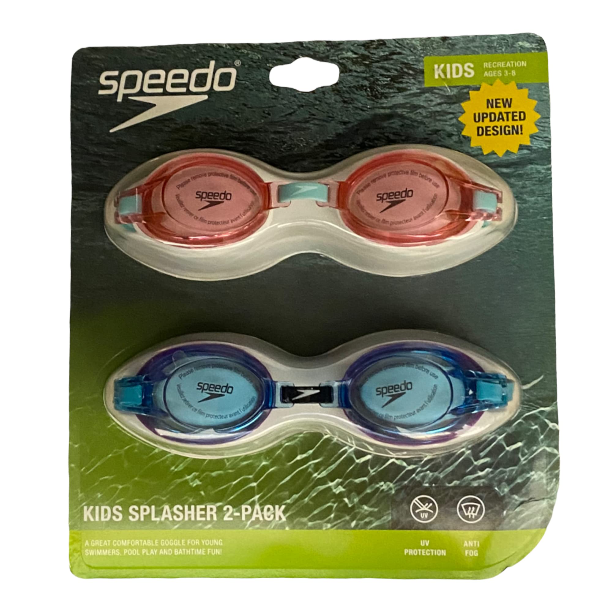 Speedo Gafas Splasher para niños, 2 unidades, color blanco