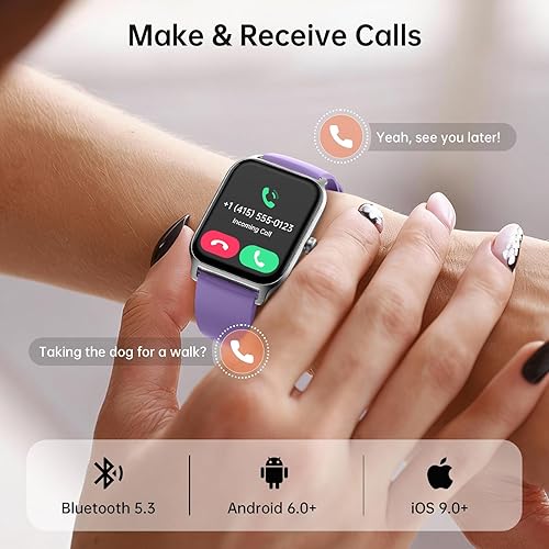 Miniatura 5 de Tensky Reloj inteligente para mujer, pantalla táctil HD de 1.85 pulgadas, reloj inteligente para Android/iPhone/Samsung/(llamada Bluetooth), Alexa
