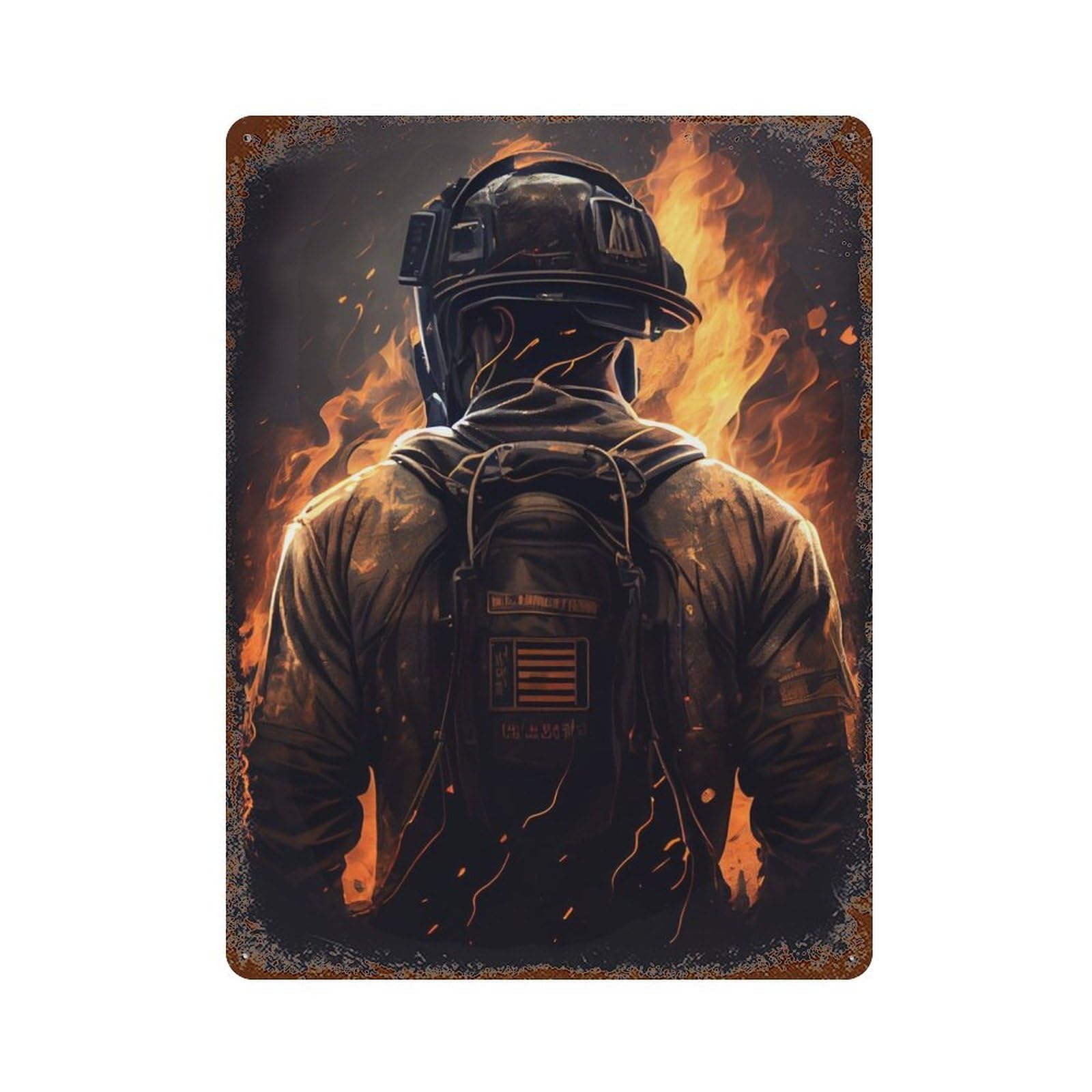 Firefighter Job Retro Metal Sign 15.7"x11.8", Ideal for Cafe, Home Bar And Lounge Decor