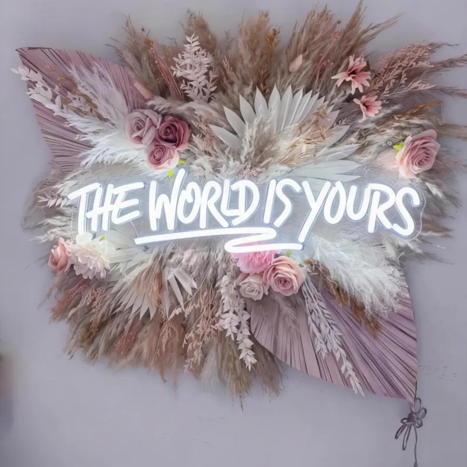 The World is Yours Neon Sign for Wall Decor, LED Light Signs for Bedroom Game Room Man Cave Home Bar Bistro Club Cafe Wedding Graduation Party Birthday Gift