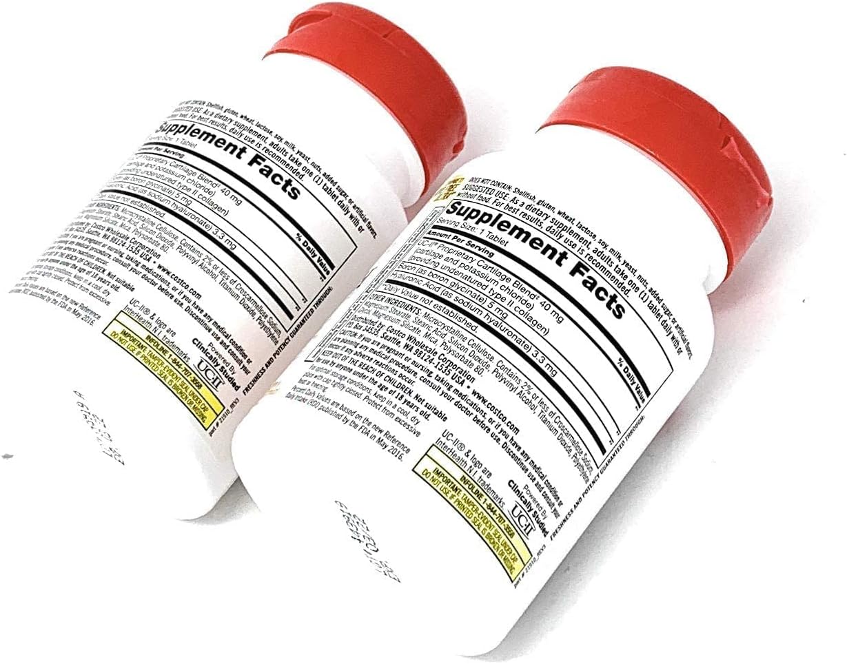 Kirkland Signature Triple Action Joint Health, UC•ll Undenatured Type II Collagen, Boron, Hyaluronic Acid,with Boron,110 Coated Tablets(Pack of 2)