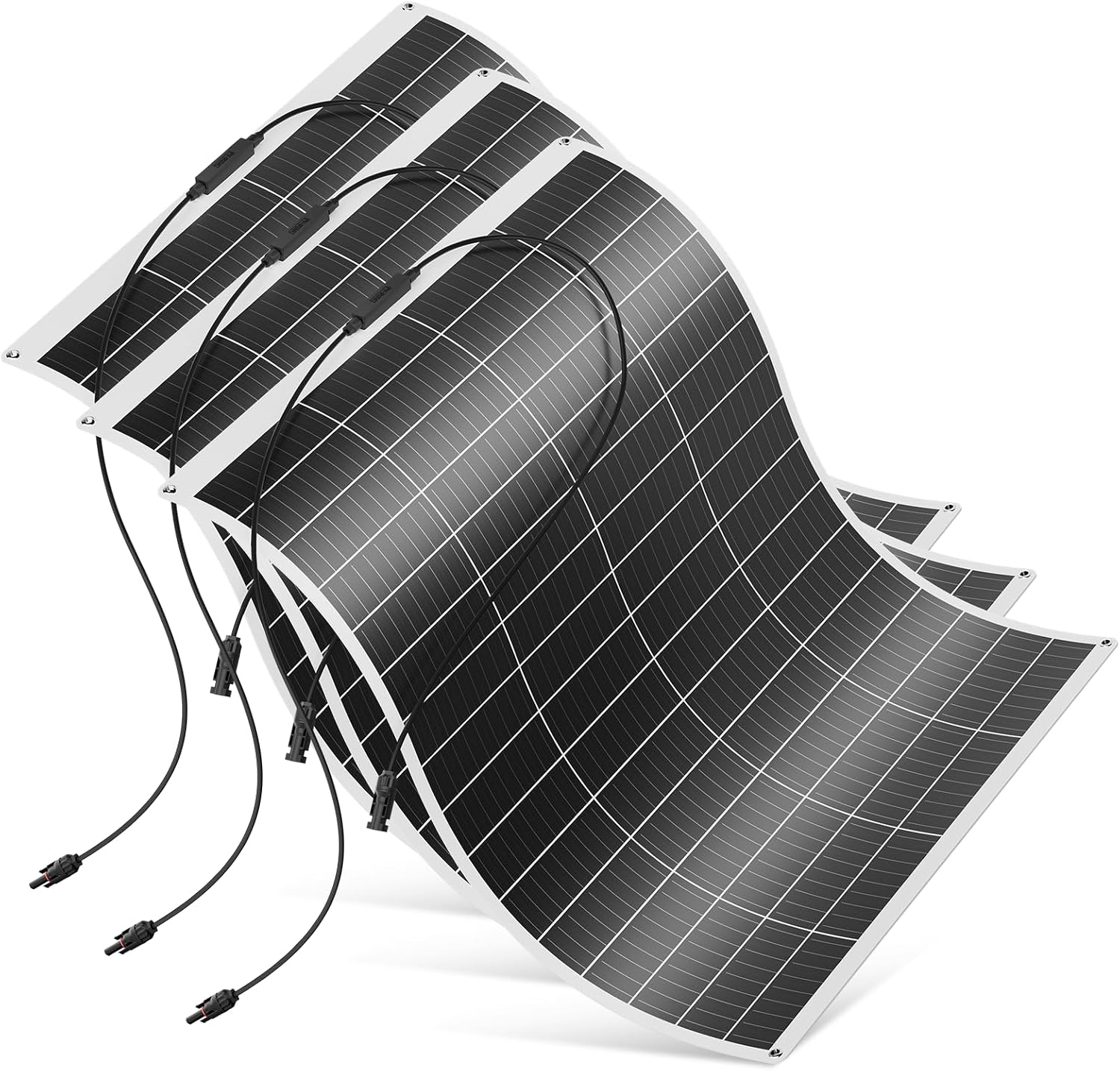 200W Flexible Solar Panel 23.5% High Efficiency Monocrystalline – Ultra Lightweight & Bendable, Perfect for RV Boat Van Off-Grid Power Systems (200W 5pack)