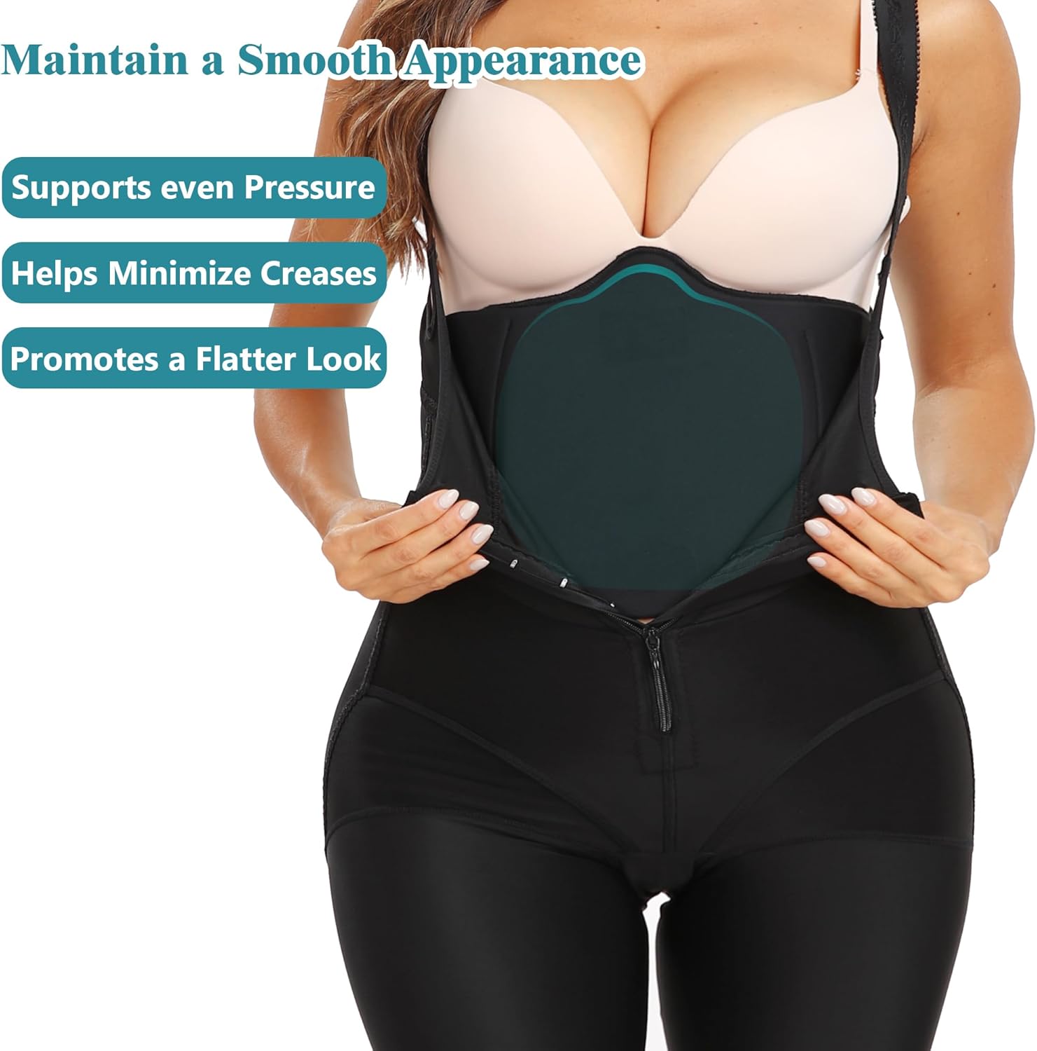 Lipo Board & Lipo Foam Pads for Post Surgery Recovery, Abdominal Compression Board Wrap for Faja, Tummy Tuck & Liposuction 360, BBL Recovery Support Brown - Image 4