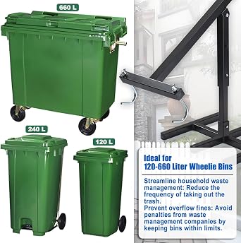 Touchless Manual Trash Compactor, Manual Trash Compactor, Trash Can Compactor with Adjutable Handle,Compacting Trash Can, Trash Bin Compactor