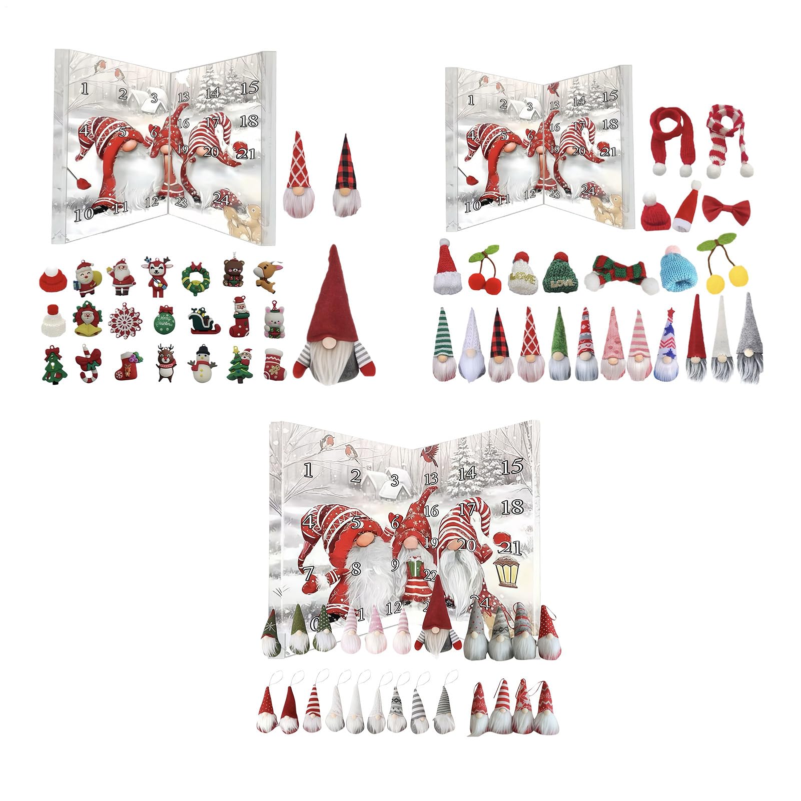 Weihnachtsgnom Adventskalender Festliche Deko Für Kinder Und Erwachsene | 24-Tage Adventskalender Mit Wichtel-Figuren Deko Für Kamin Tisch Weihnachtsbaum