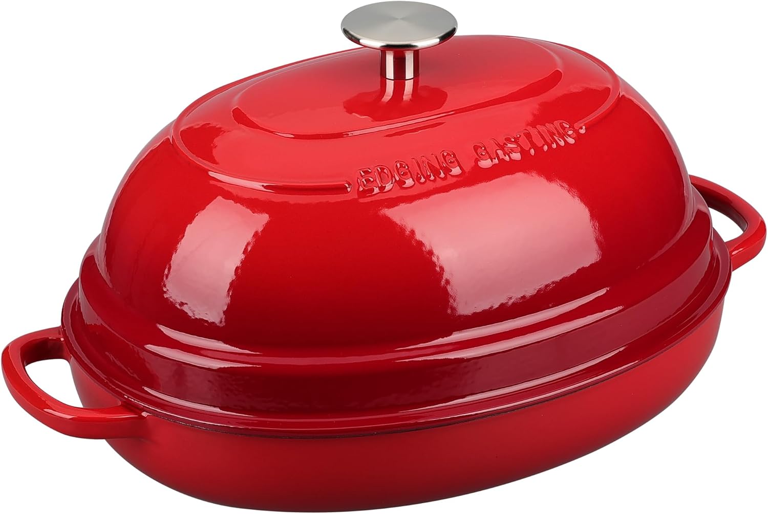 Enameled Oval Cast Iron Dutch Oven Pot with Lid, Bread Dutch Oven for Sourdough Bread Baking, Dutch Oven Bread, Bread Oven, 6QT, Red - Image 7