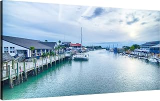 XidexFara Canvas Wall Art for Living Room Bedroom View shem creek from charleston south carolina Big Large Wall Art Decor Framed Painting Wall Pictures Prints Artwork Office, Mulit2