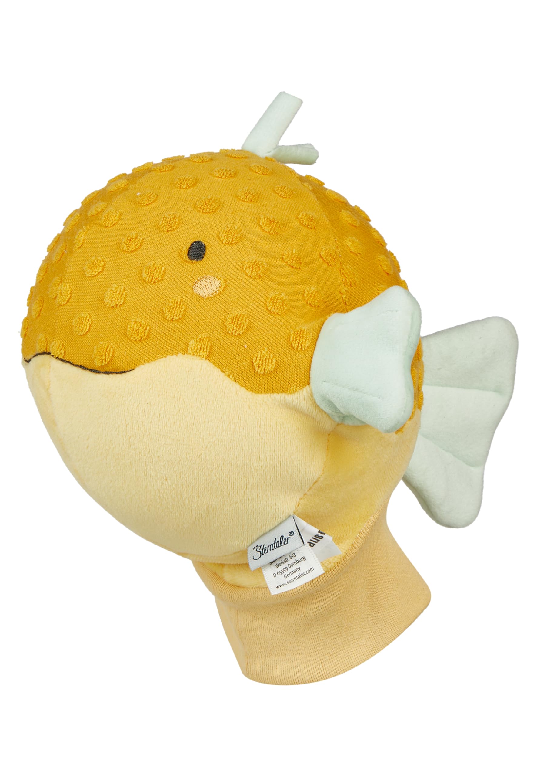 Sterntaler Soft Fleece Puffer Puppet for Children and Baby Toy Padded with Polyester Wadding 18 × 22 × 22 cm – Yellow