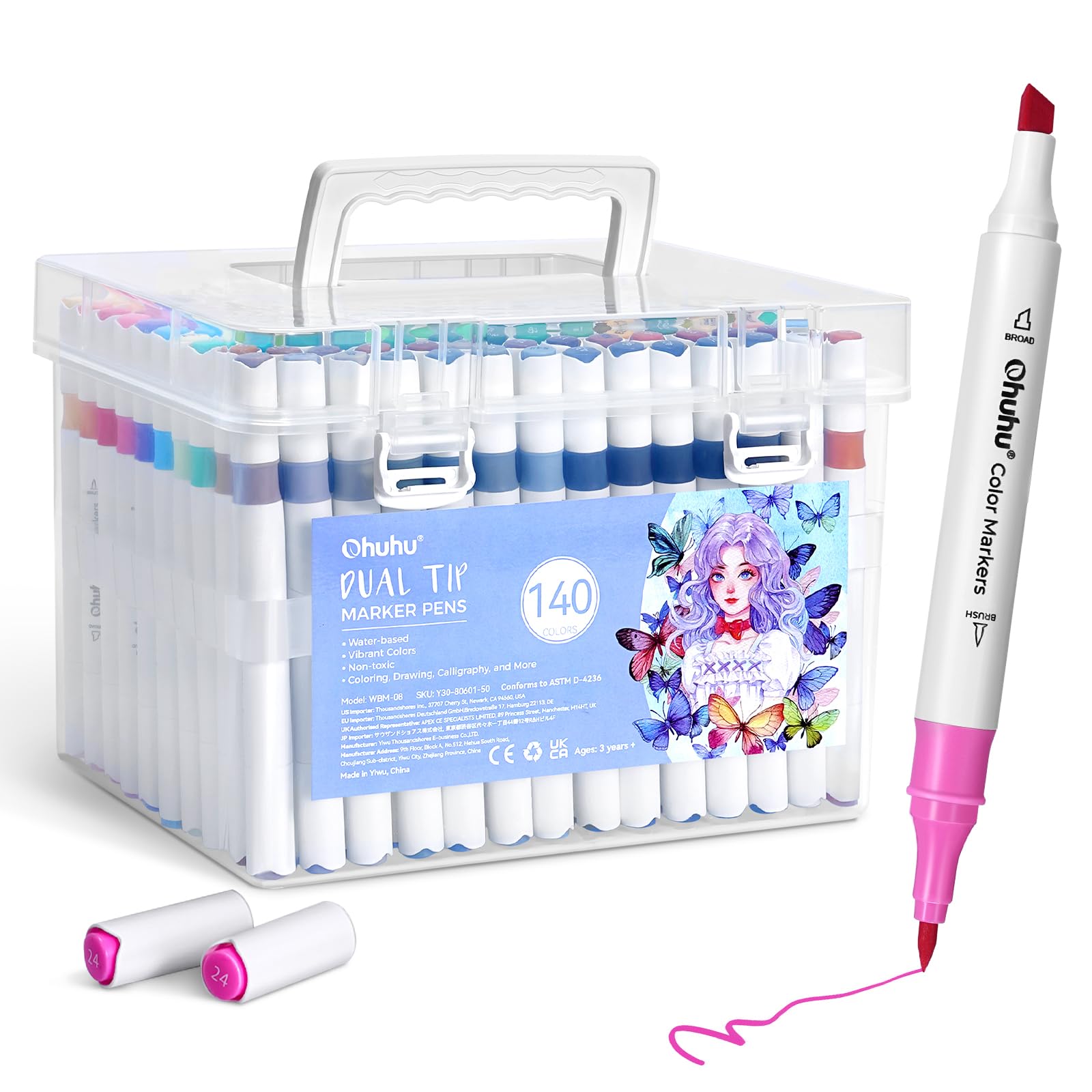 Amazon.co.jp: Ohuhu 水性マーカー アートマーカーペンイラスト