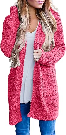 MEROKEETY Women's Long Sleeve Soft Chunky Knit Sweater Open Front Cardigans Outwear Coat
