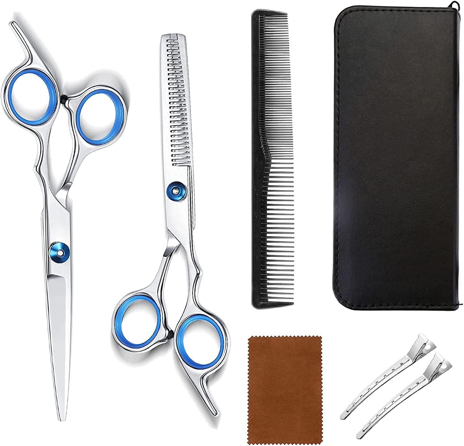 Ciseaux De Coiffure Professionnels Ciseaux Pour Cheveux Barbier 7 Pcs