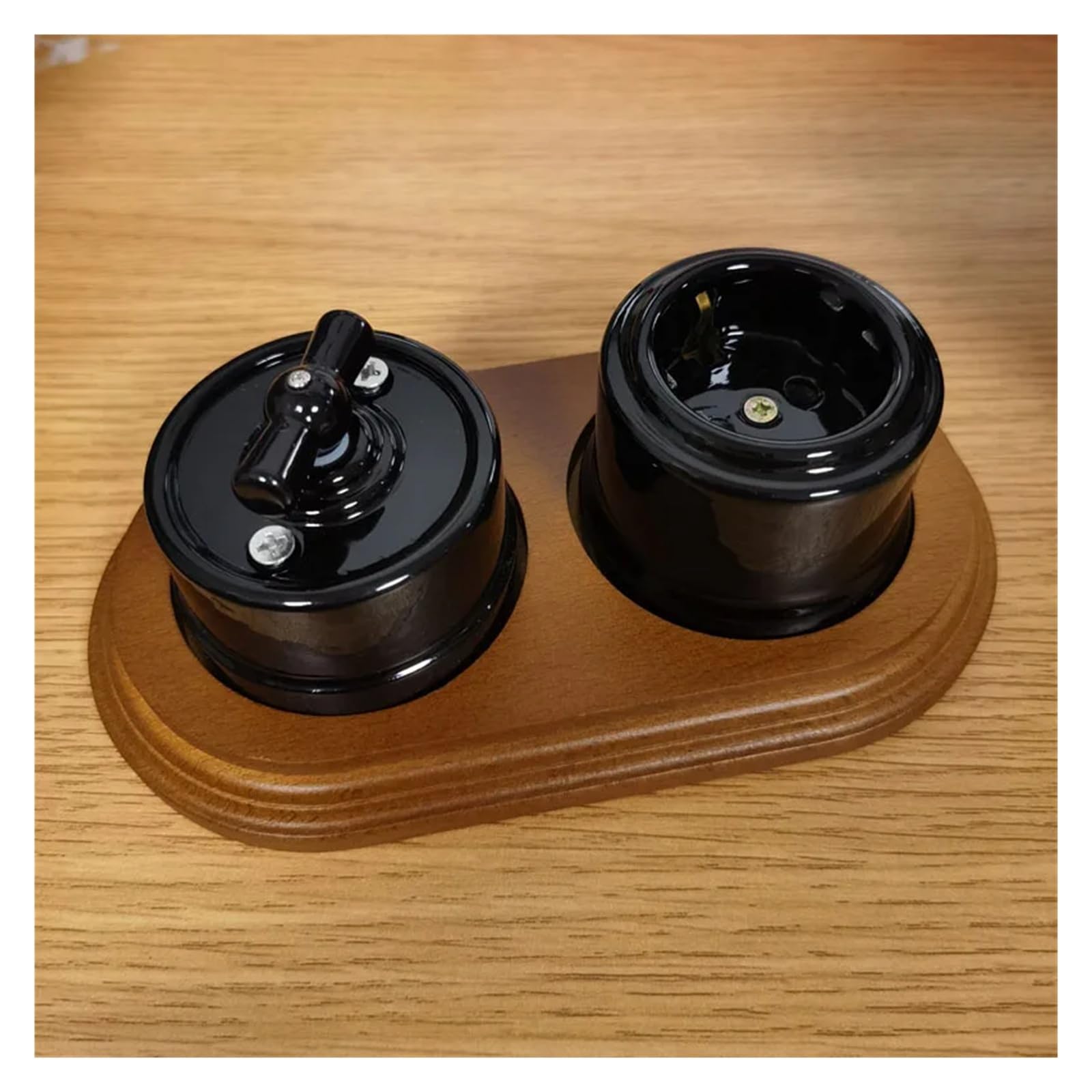 Interruptor giratorio de pared for luz, 10 A, 250 V, for decoración del hogar.(Black Switch)