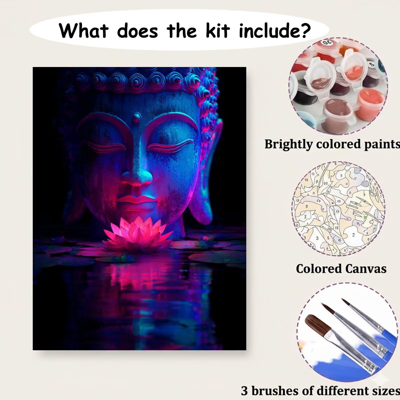 Dipingere con i Numeri Adulti Orchidea, Kit di Pittura a Olio su Tela DIY con Pennelli Pittura a Pigmento Acrilico, Paint by Numbers Religione Disegno, Regalo Creativo 70x100cm (Senza Cornice)-#859k