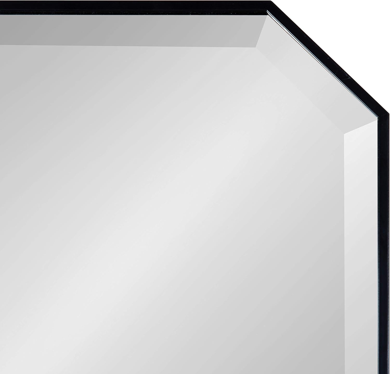 Kate and Laurel Rhodes Modern Full Length Octagon Wall Mirror, 16 x 48, Black, Decorative Glam Geometric Wall Accent