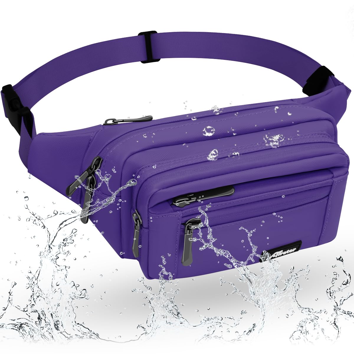 REETEE Waterproof bumbags for Ladies Men Fashion Bum Bag with Adjustable Belt and 5 Zipper Pockets Large Capacity Fanny Pack Waist Bag for Outdoors Sport
