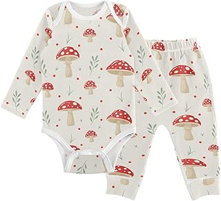 vvfelixl Baby Bodysuits Pants Sets White Gooses Long Sleeve Baby Clothes for Boys Girls 0-24M