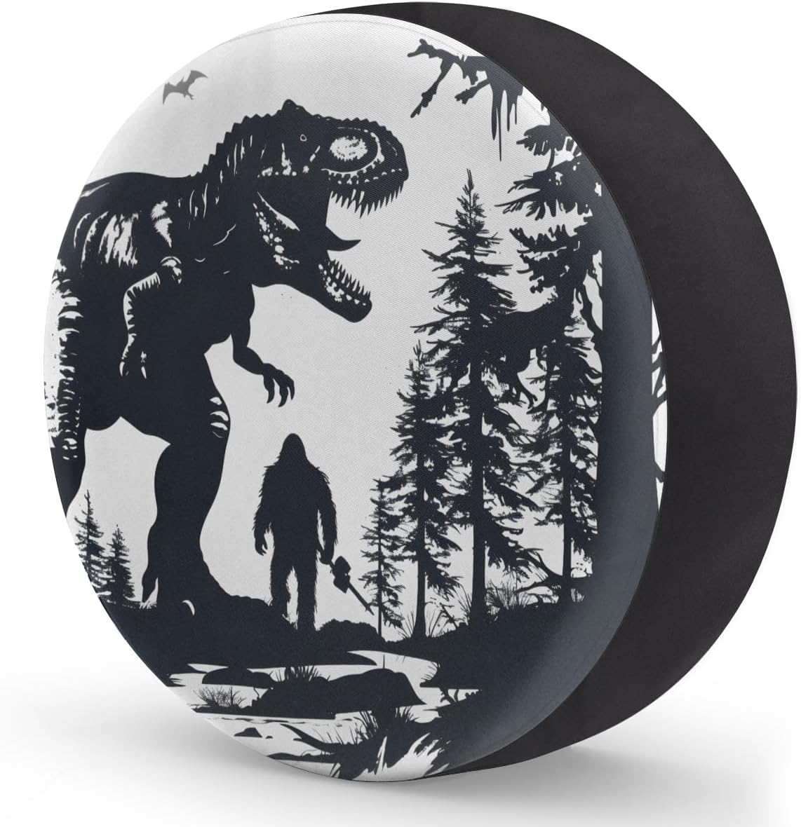 Spare Tire Cover for RV Trailer, Dinosaur Bigfoot Tire Covers Universal Fit for Travel Trailer Camper Jeep RV SUV Truck Waterproof Wheel Cover (14 inch for Diameter 25” - 27”) image 2