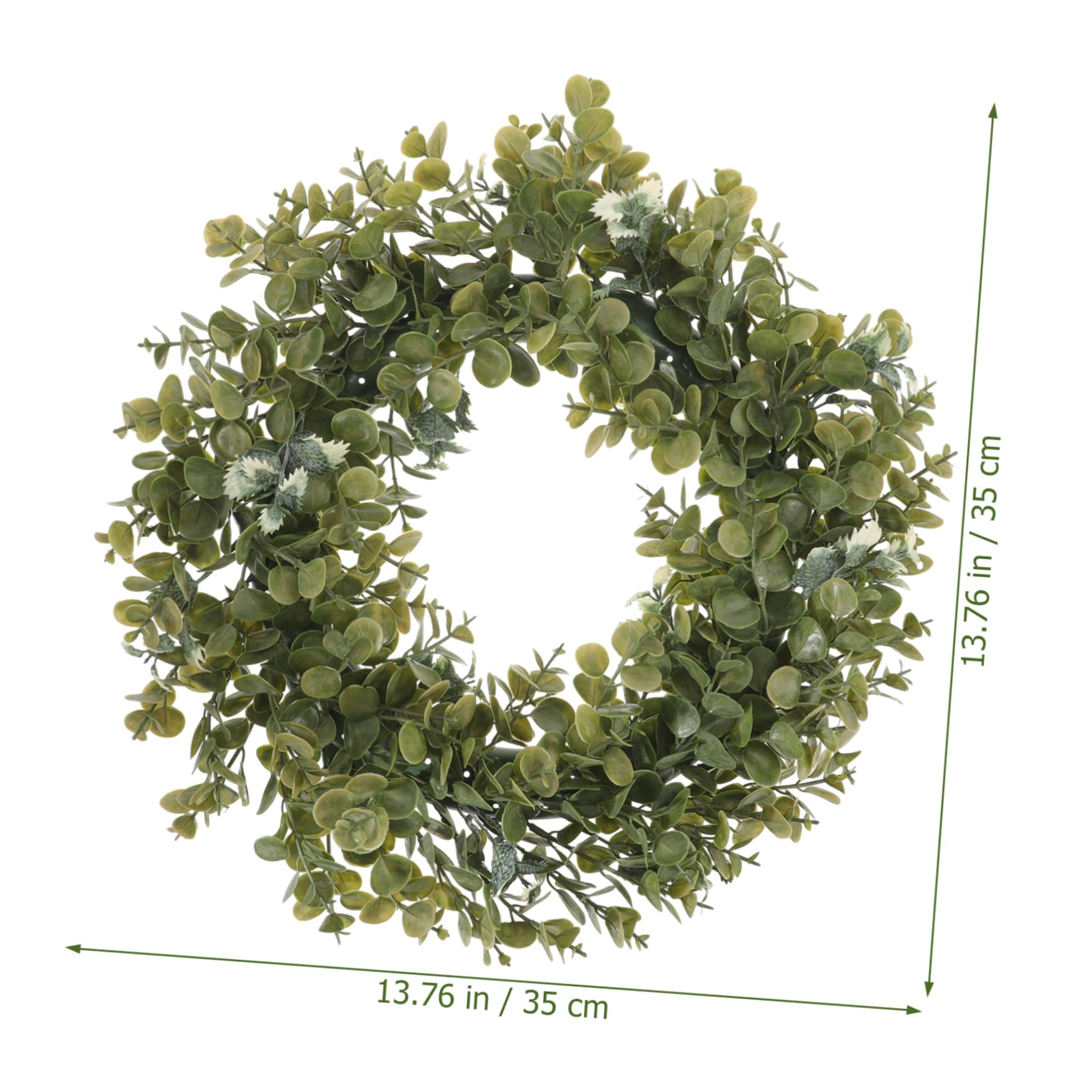 VICASKY Ghirlanda di Piante Verdi in Stile Americano 35 Cm, Decorazione Murale Artificiale di Eucalipto per Casa, Matrimonio e Negozi, Ornamento a Corona Resistente senza Manutenzione