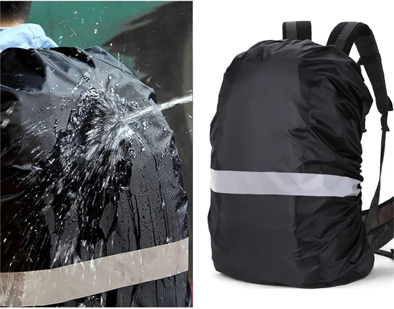Waterproof Backpack Rain Cover 2Pcs Backpack Waterproof Cover 20-60L Hiking Camping Rain Protection Safety Reflective Oxford Cloth