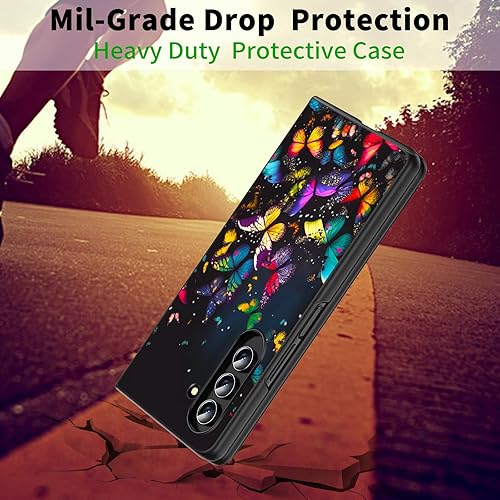 Vista 24 de Funda protectora para Samsung Galaxy Z Fold 5 2023 Slim Light Hard PC Shook Proof Funda protectora para Samsung Galaxy Z Fold 5 7.6 pulgadas - Flor