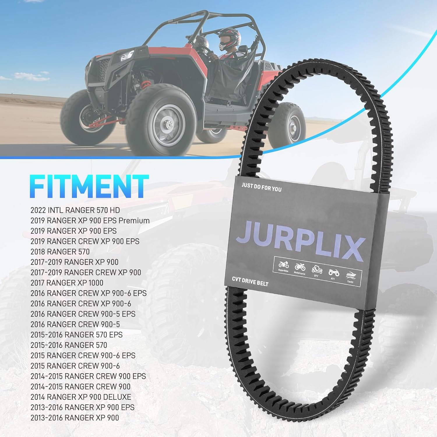 Heavy Duty Drive Belt Compatible with Polaris Ranger 570, 570 HD, Crew 900, XP 900, Crew XP 900, XP 1000, No Clutch Recalibration CVT Belt Replaces# 3211149