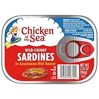 Vista 20 de Chicken of the Sea - Sardinas en salsa picante Louisiana, latas de 3.75 onzas (paquete de 18), Sardinas capturadas en el medio silvestre, el empaque