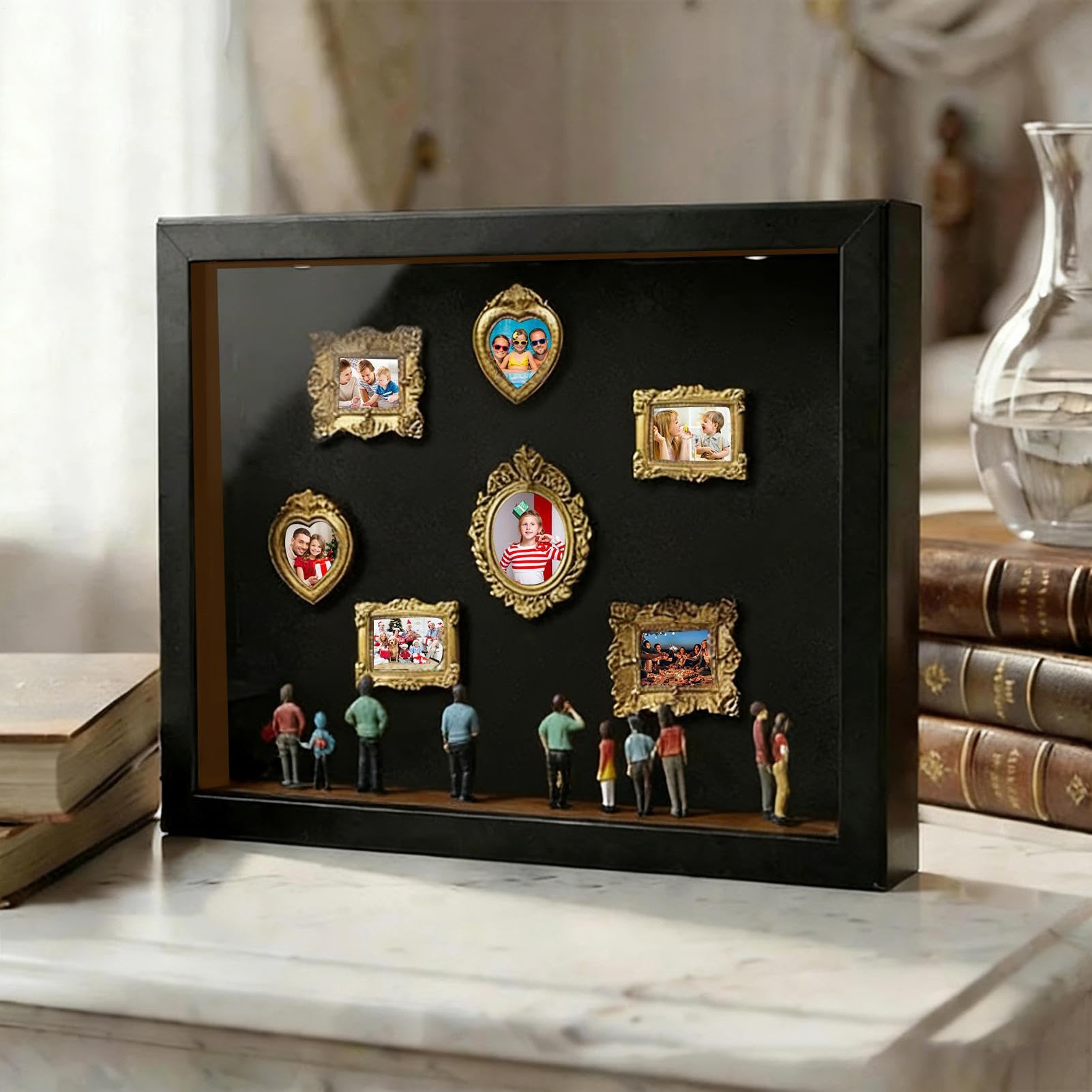 Generico Mini Museum - Rilievo Fai Da Te Con Statuine,Cornice Scatola Decor Scrivania - Per Casa Camera da Appartamento Ufficio Hotel Feste di Compleanno Regali per Famiglia e Adulti